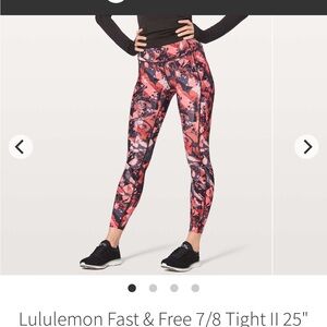 Lululemon Fast & Free 7/8 Leggings